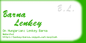 barna lenkey business card